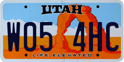 UT license plate W054HC