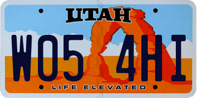 UT license plate W054HI