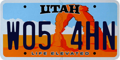 UT license plate W054HN