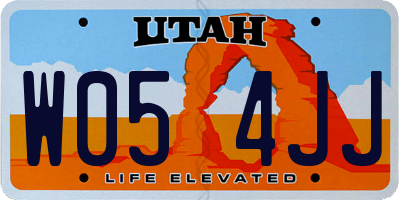 UT license plate W054JJ