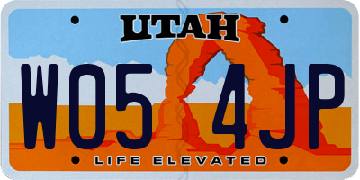 UT license plate W054JP