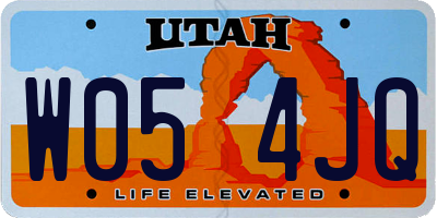 UT license plate W054JQ