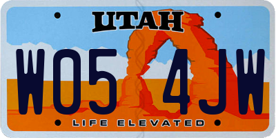 UT license plate W054JW