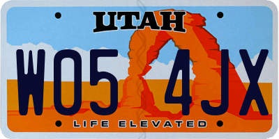 UT license plate W054JX