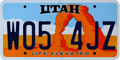 UT license plate W054JZ