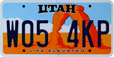 UT license plate W054KP