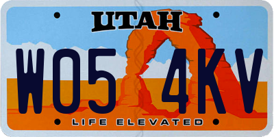 UT license plate W054KV