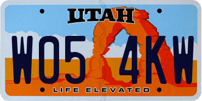 UT license plate W054KW