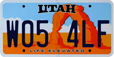 UT license plate W054LF