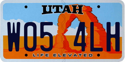 UT license plate W054LH