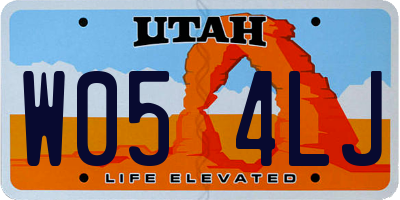 UT license plate W054LJ