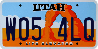 UT license plate W054LQ