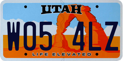 UT license plate W054LZ
