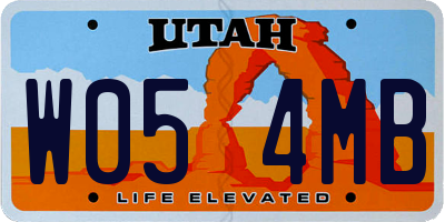 UT license plate W054MB