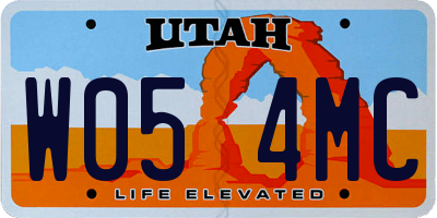 UT license plate W054MC