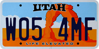 UT license plate W054MF