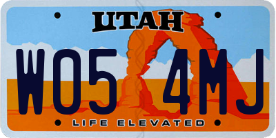 UT license plate W054MJ