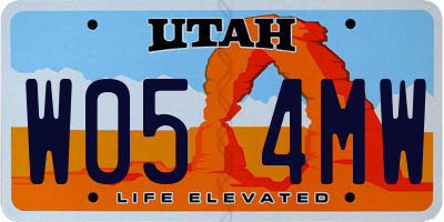 UT license plate W054MW