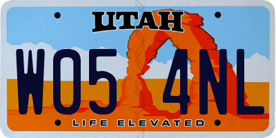 UT license plate W054NL