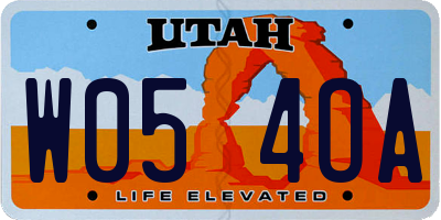 UT license plate W054OA