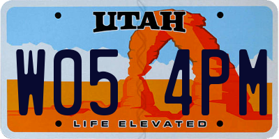 UT license plate W054PM