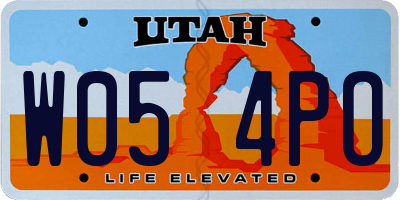 UT license plate W054PO