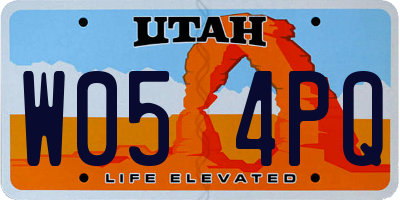 UT license plate W054PQ