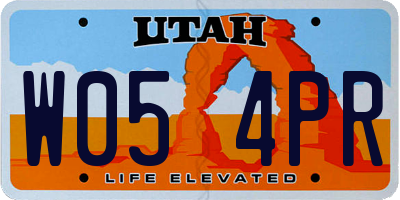 UT license plate W054PR