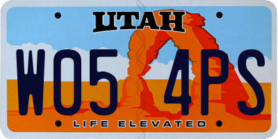 UT license plate W054PS