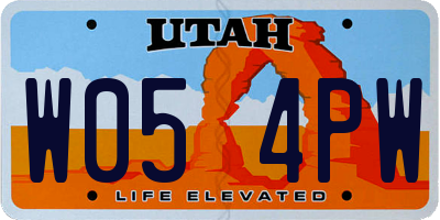 UT license plate W054PW