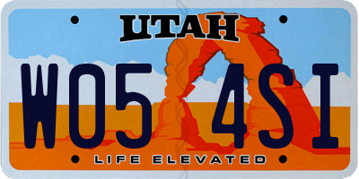 UT license plate W054SI