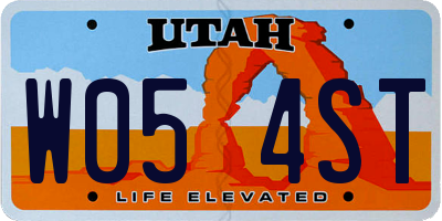 UT license plate W054ST