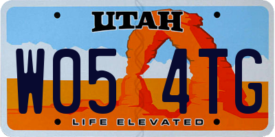 UT license plate W054TG
