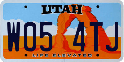 UT license plate W054TJ