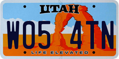 UT license plate W054TN