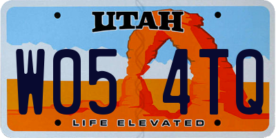 UT license plate W054TQ