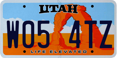 UT license plate W054TZ