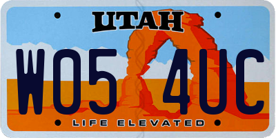 UT license plate W054UC