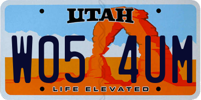 UT license plate W054UM