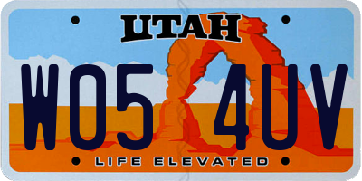 UT license plate W054UV
