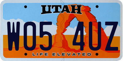 UT license plate W054UZ