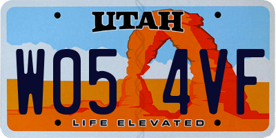 UT license plate W054VF