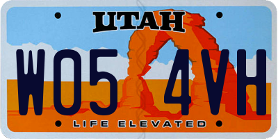 UT license plate W054VH