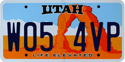 UT license plate W054VP