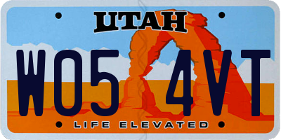 UT license plate W054VT