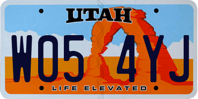 UT license plate W054YJ
