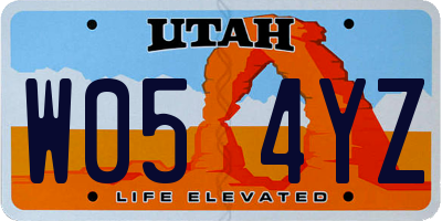 UT license plate W054YZ