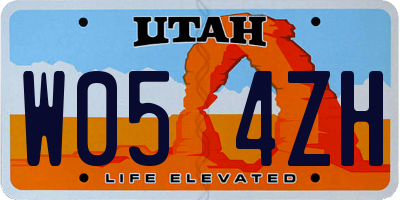 UT license plate W054ZH
