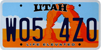 UT license plate W054ZO