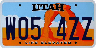 UT license plate W054ZZ